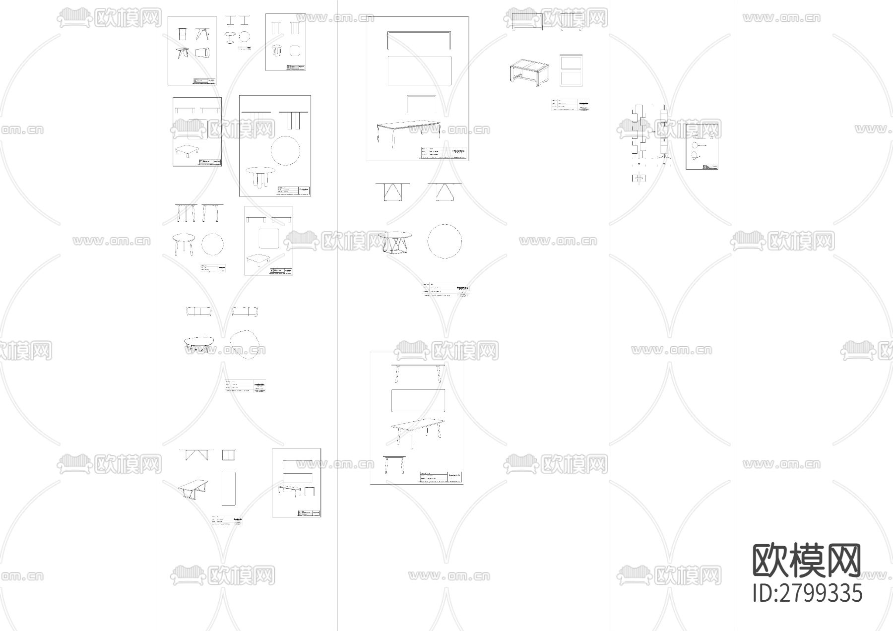 意大利Fredericia组合沙发cad图库下载（渲染图3）