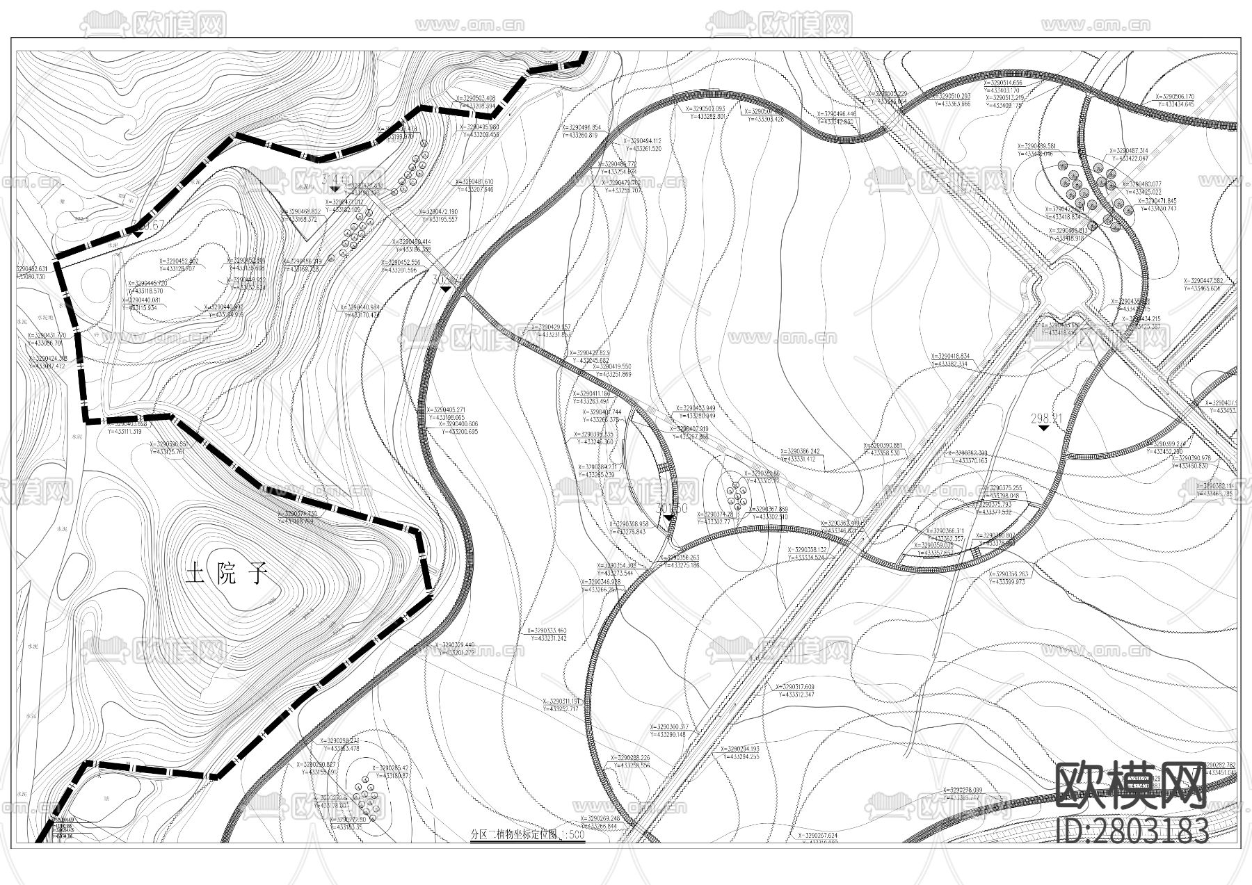磷石膏堆场封场后城市复绿休闲公园CAD施工图下载（渲染图7）