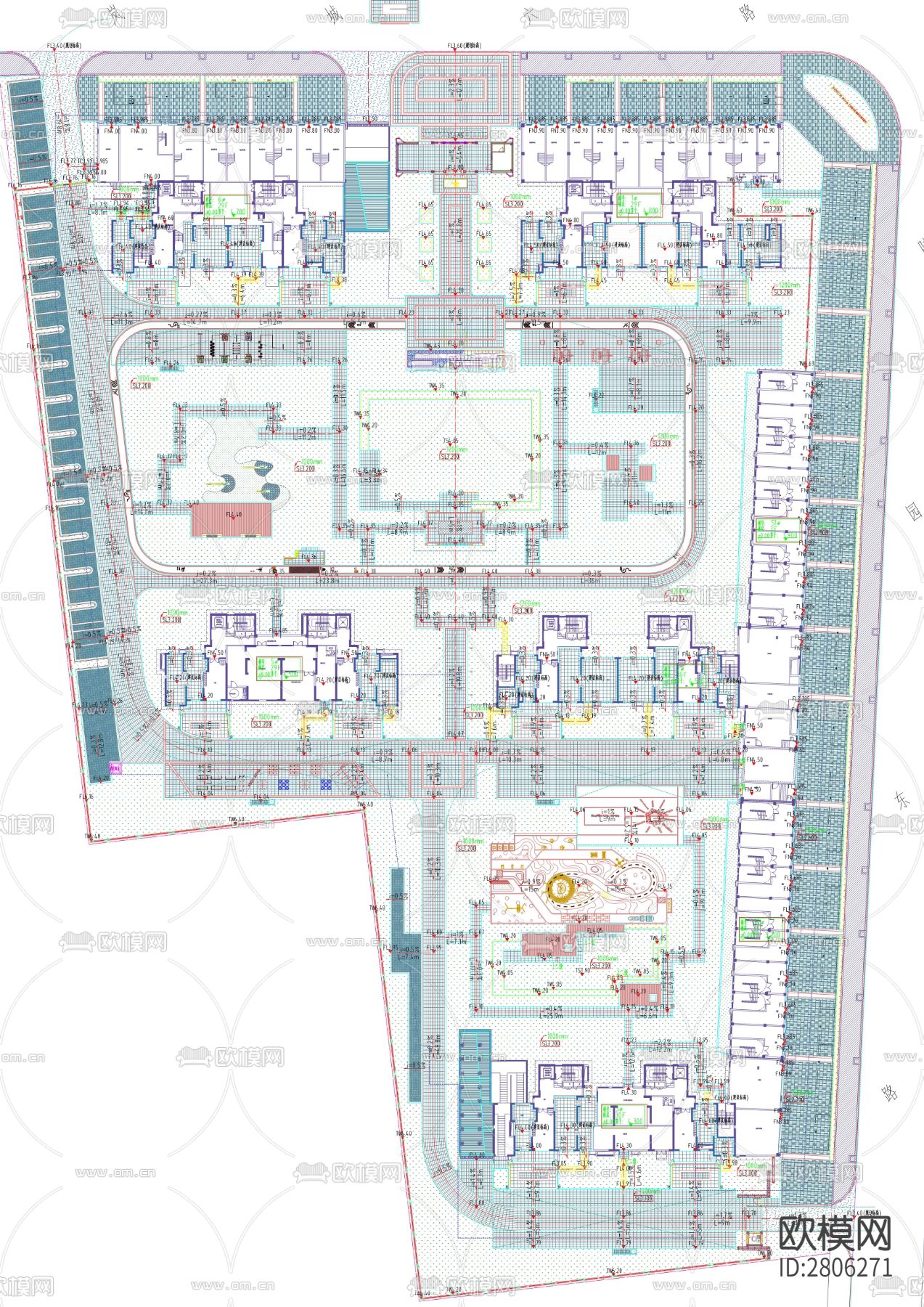 小区景观平面设计 居住区cad平面图下载