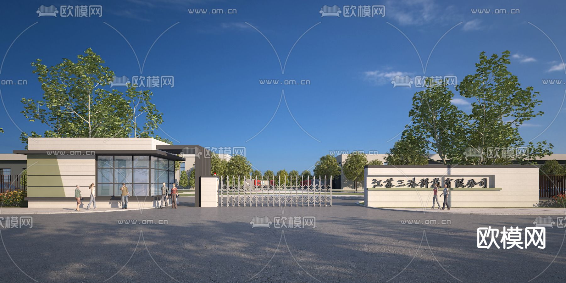 厂房大门 门头3d模型下载