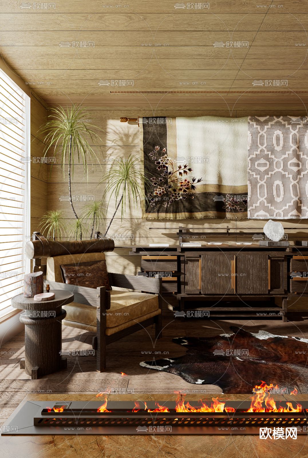 SNP设计 中古风休闲椅3d模型下载