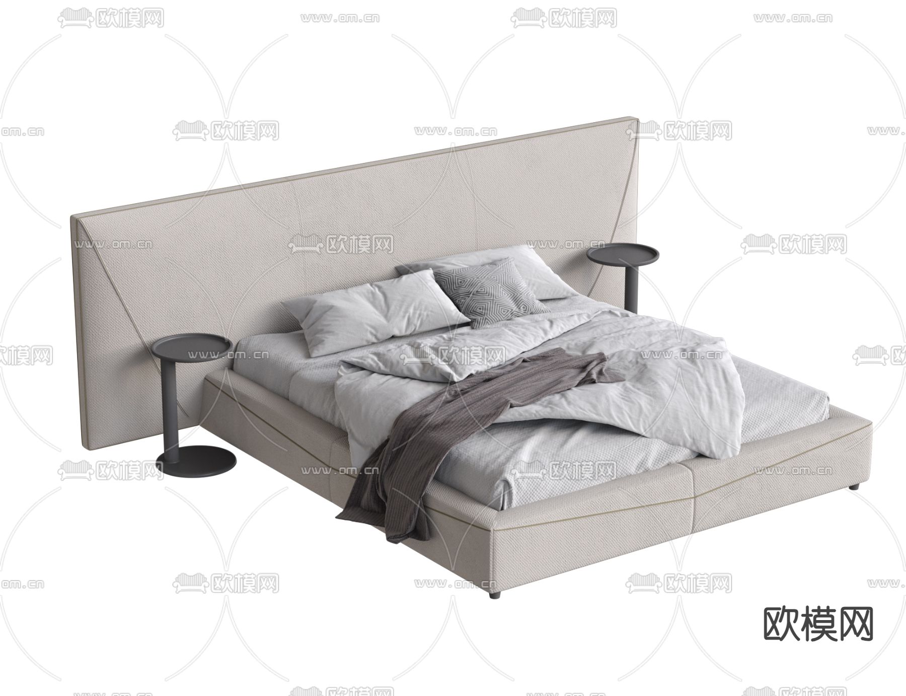 B&B 双人床3d模型下载