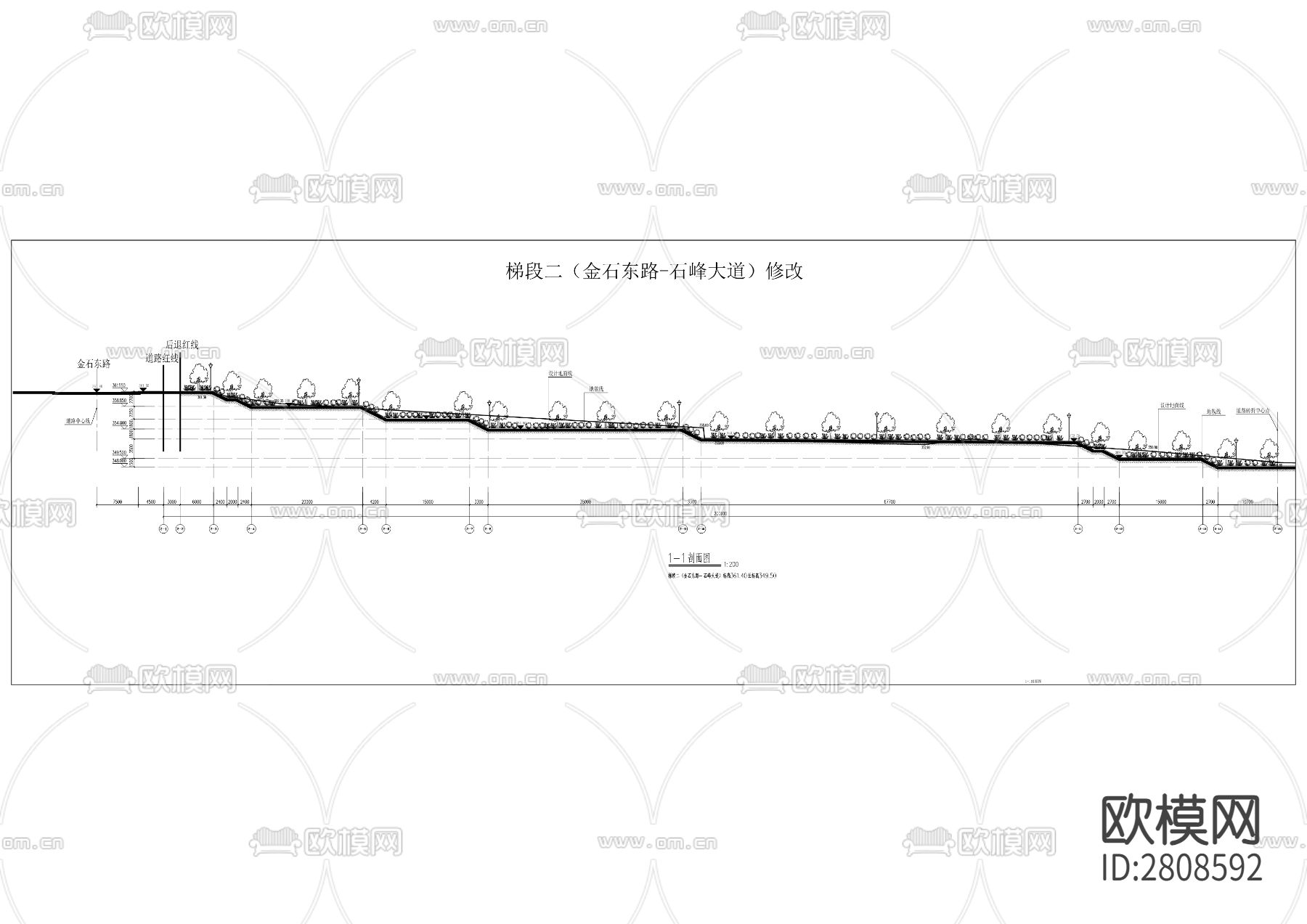 金石人行梯道工程cad施工图下载（渲染图5）