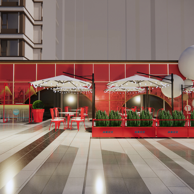 商业景观 商业街su模型