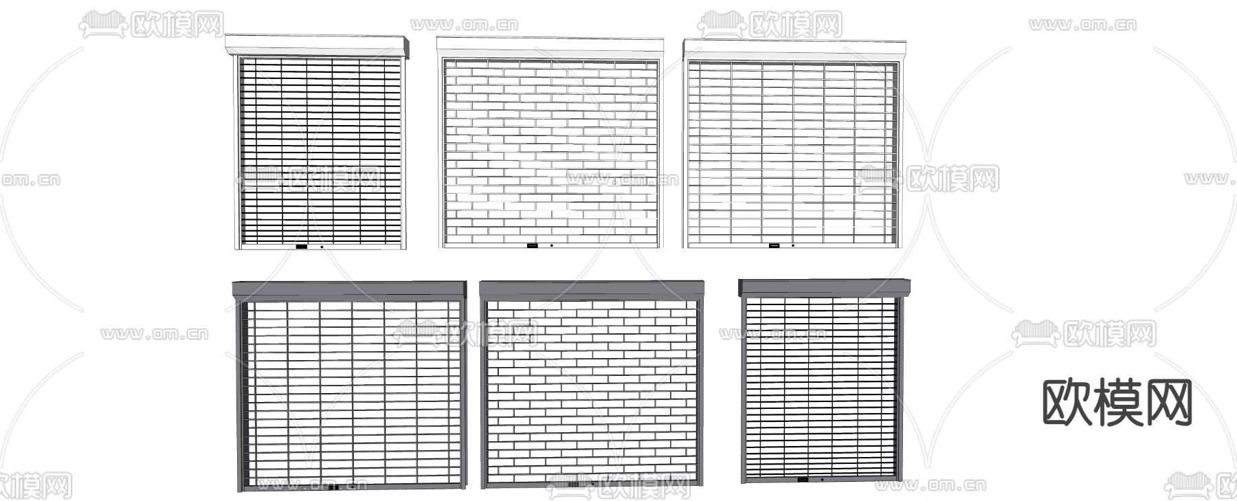 车库门 仓库门 卷帘门su模型