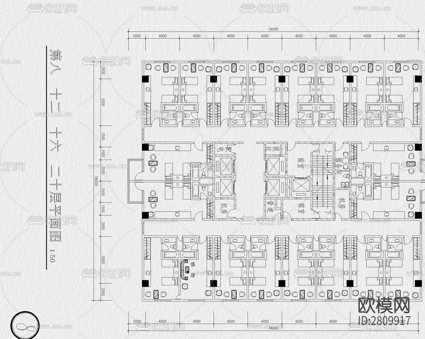 酒店cad施工图下载（渲染图3）