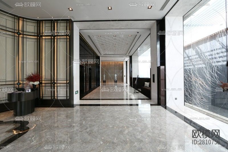 四季酒店二层中餐厅CAD施工图下载（渲染图3）