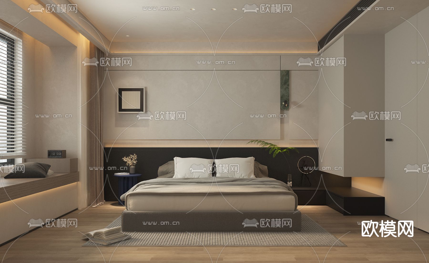 侘寂卧室免费3d模型下载