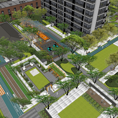 住宅景观 五感花园su模型