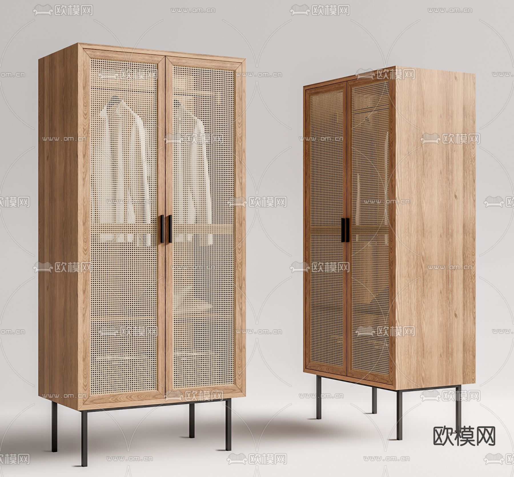 日式藤编衣柜3d模型下载