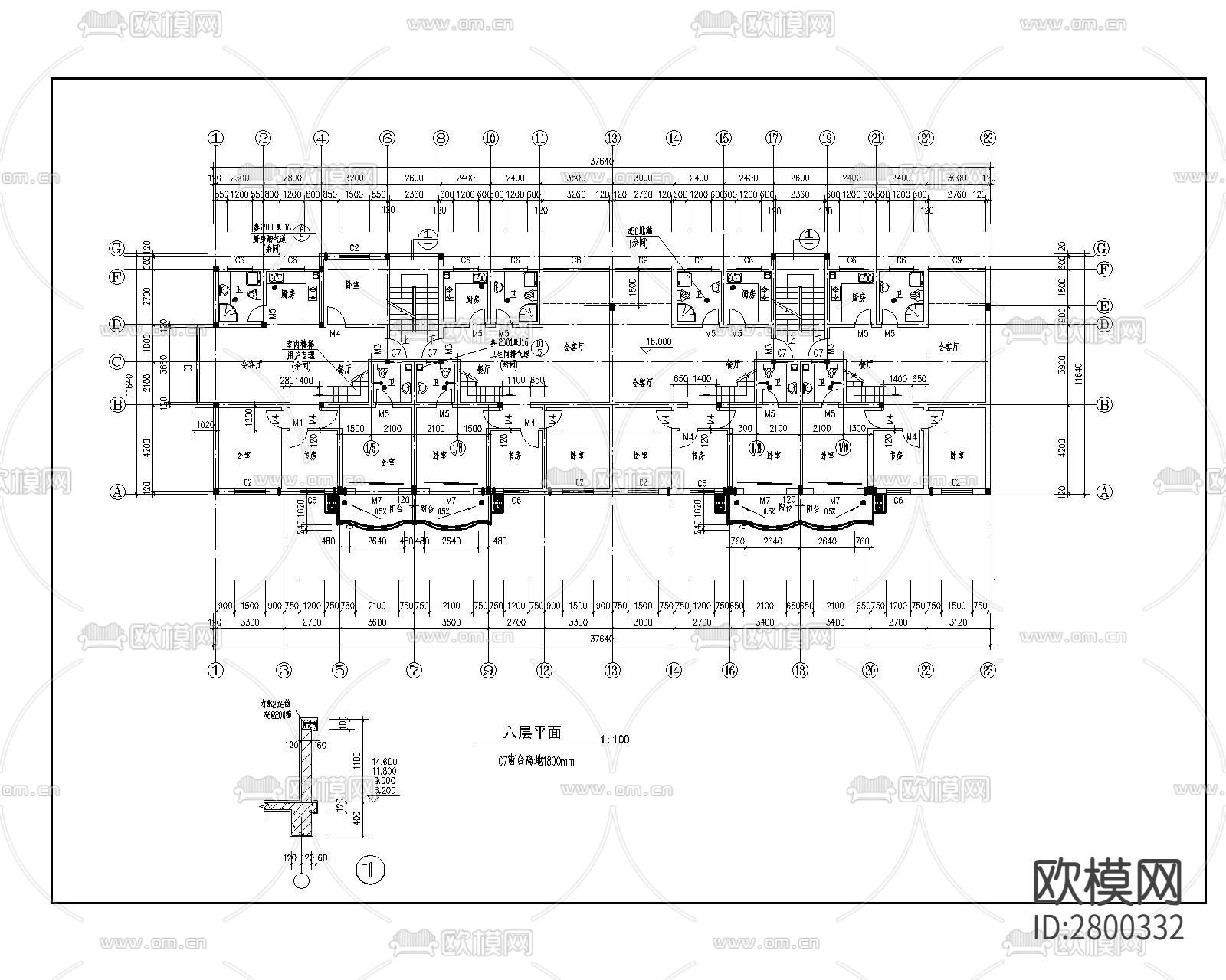 住宅CAD施工图下载（渲染图2）