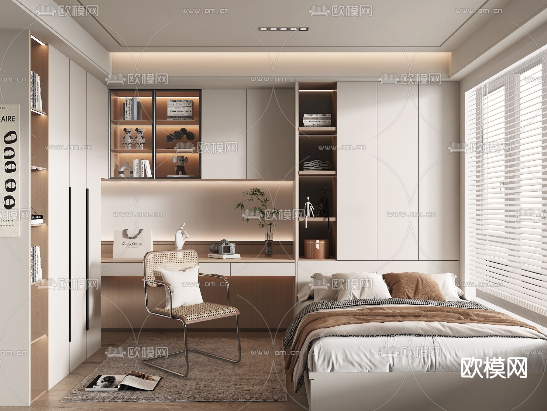 榻榻米卧室 次卧3d模型下载