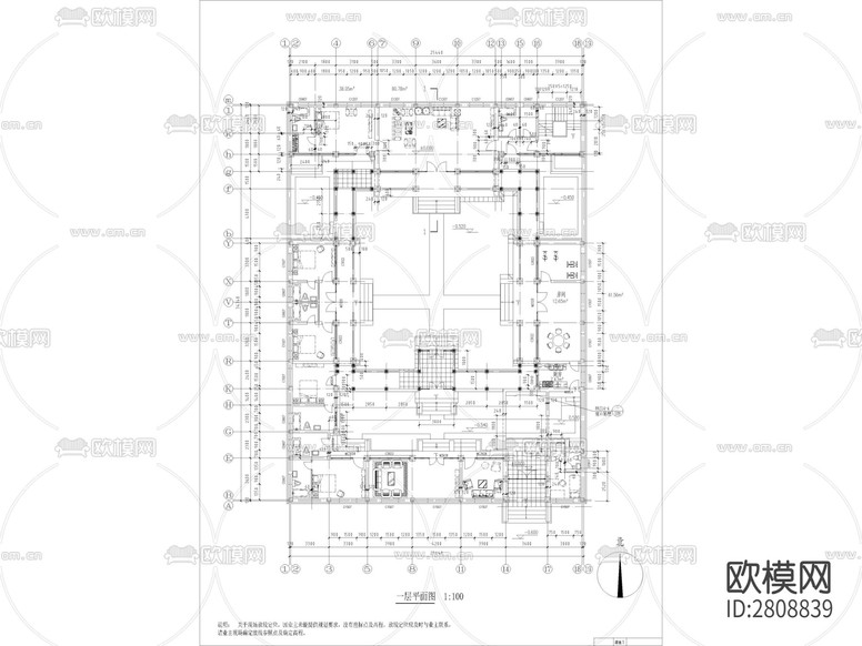 古建筑農(nóng)村自建房中式別墅cad施工圖下載(渲染圖1)