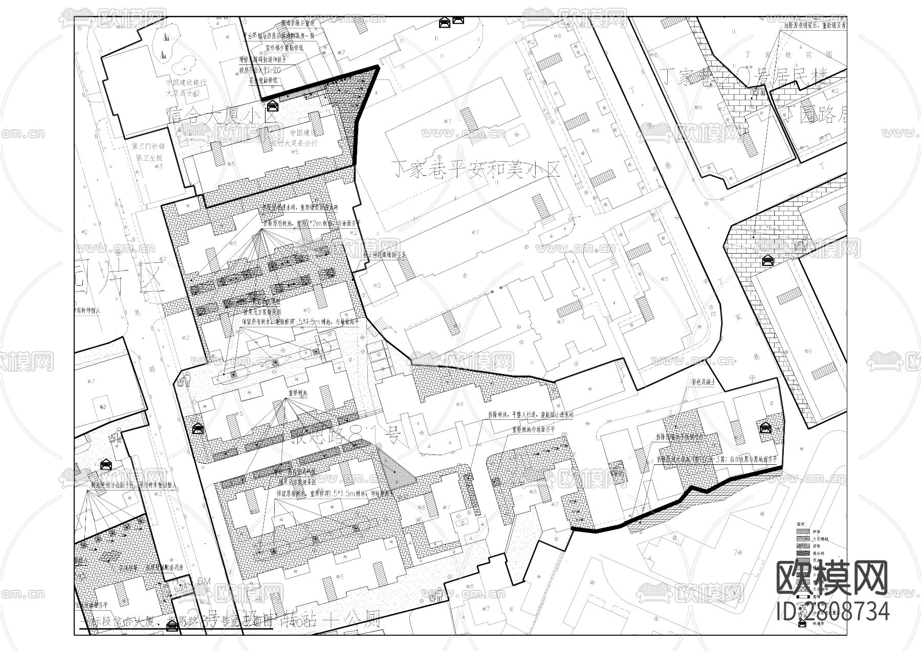 龙岗街道学坝社区老旧小区改造项目cad施工图下载（渲染图4）