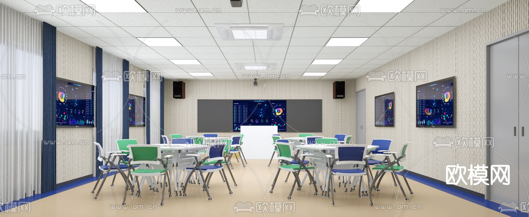 多媒体教室 学校3d模型下载（渲染图4）