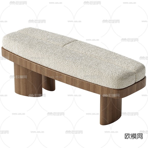床尾凳 脚踏3d模型下载(渲染图2)