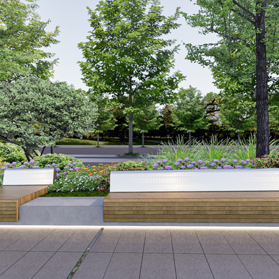  户外座凳 座椅su模型 