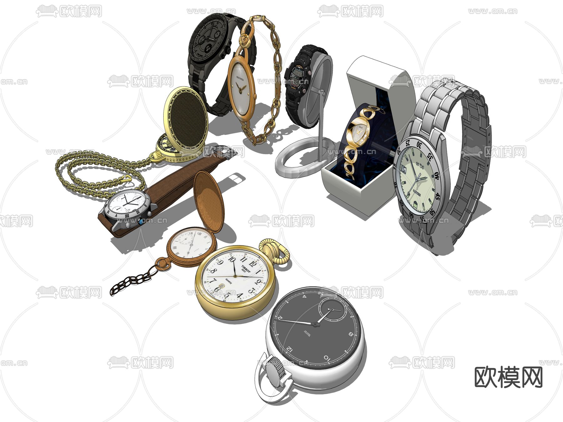 怀表手表su模型下载（渲染图2）