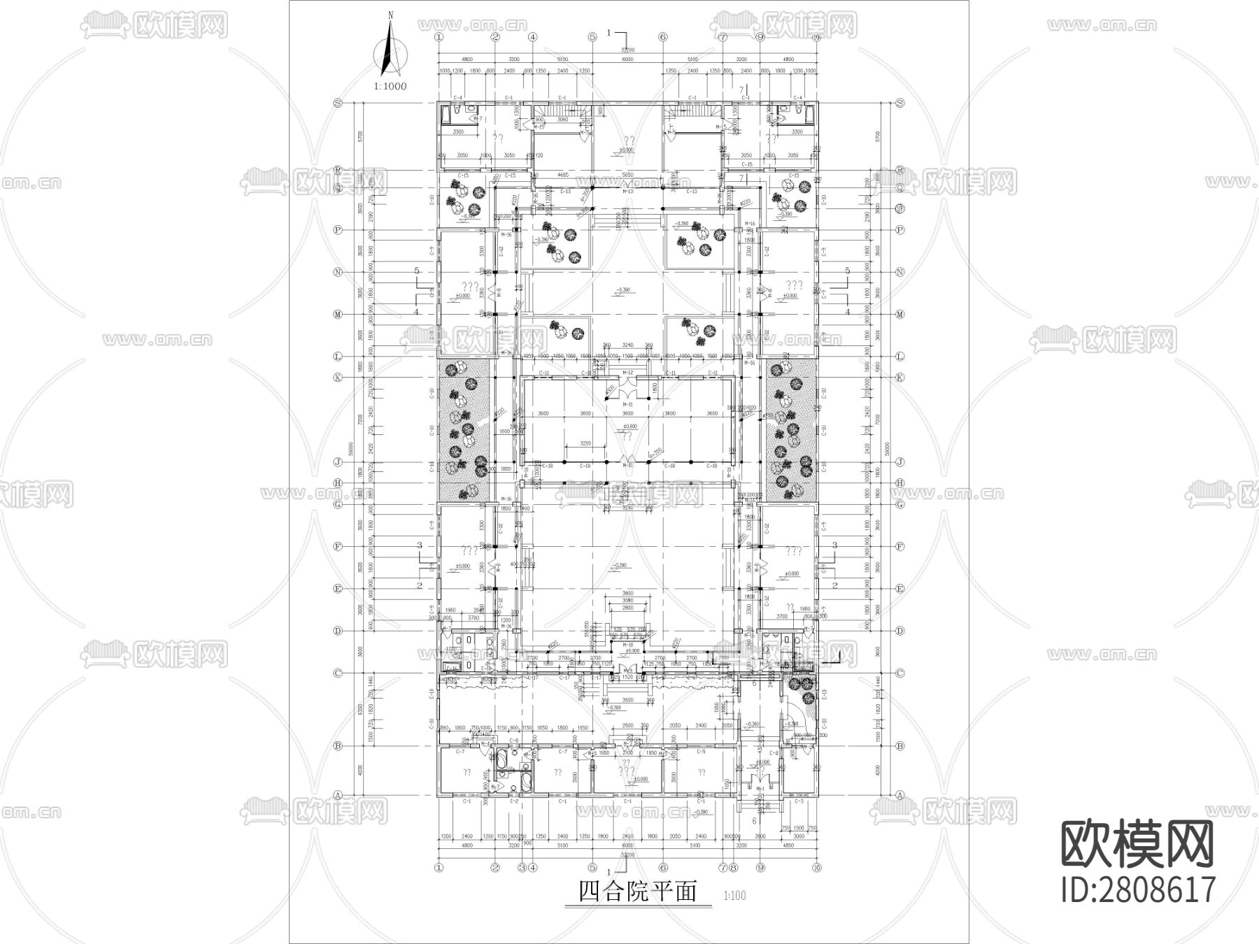 北京四合院精品古建筑cad施工图下载（渲染图1）