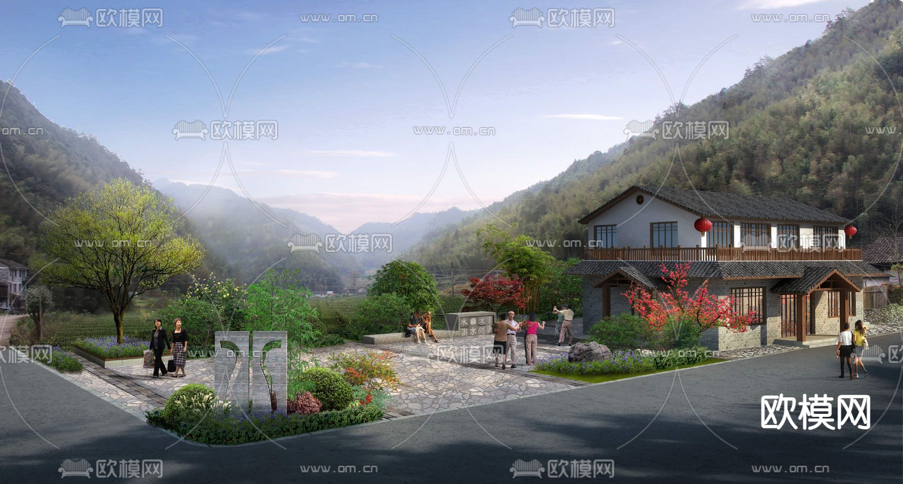 公园景观 广场psd下载