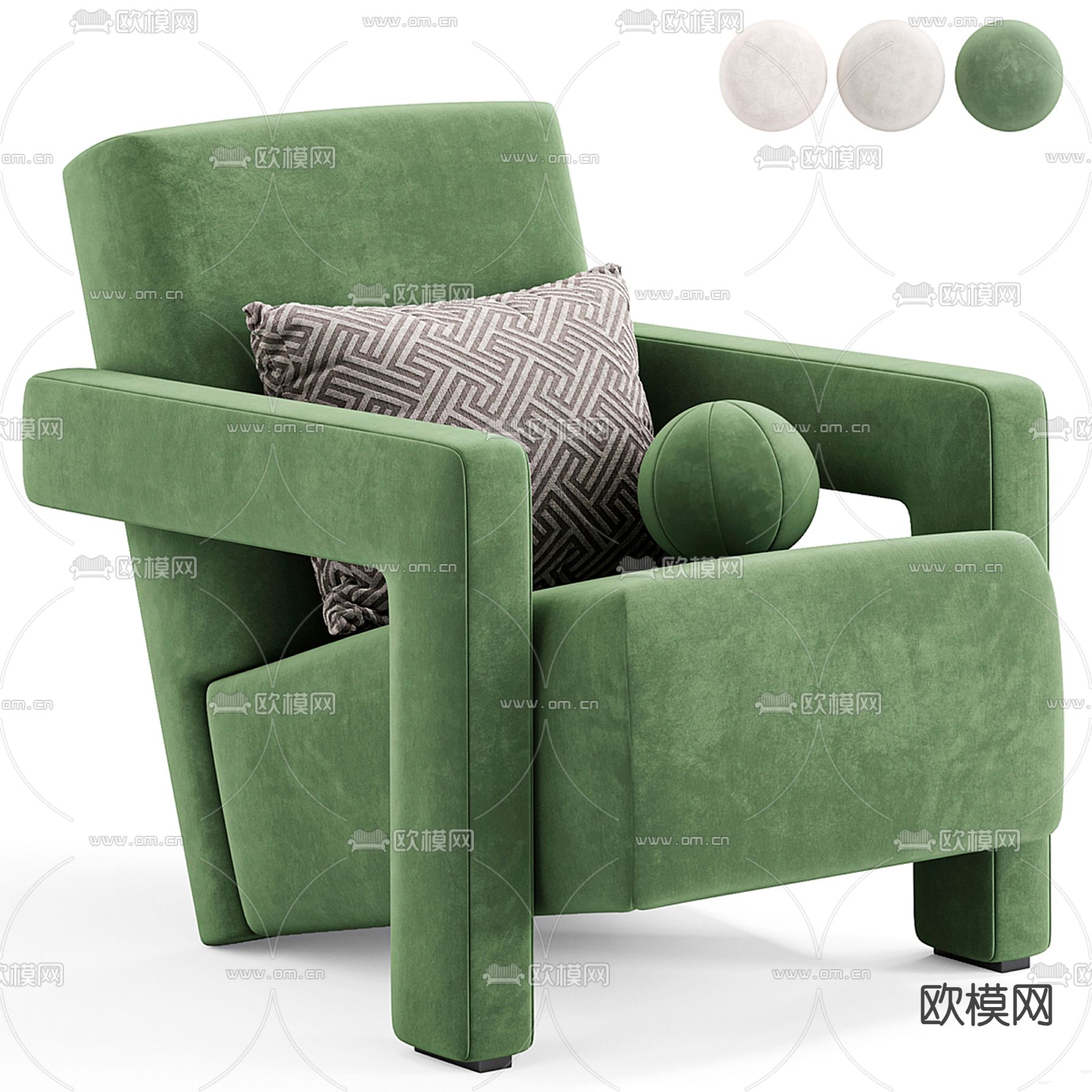 Cassina 沙发椅 休闲椅3d模型下载（渲染图2）