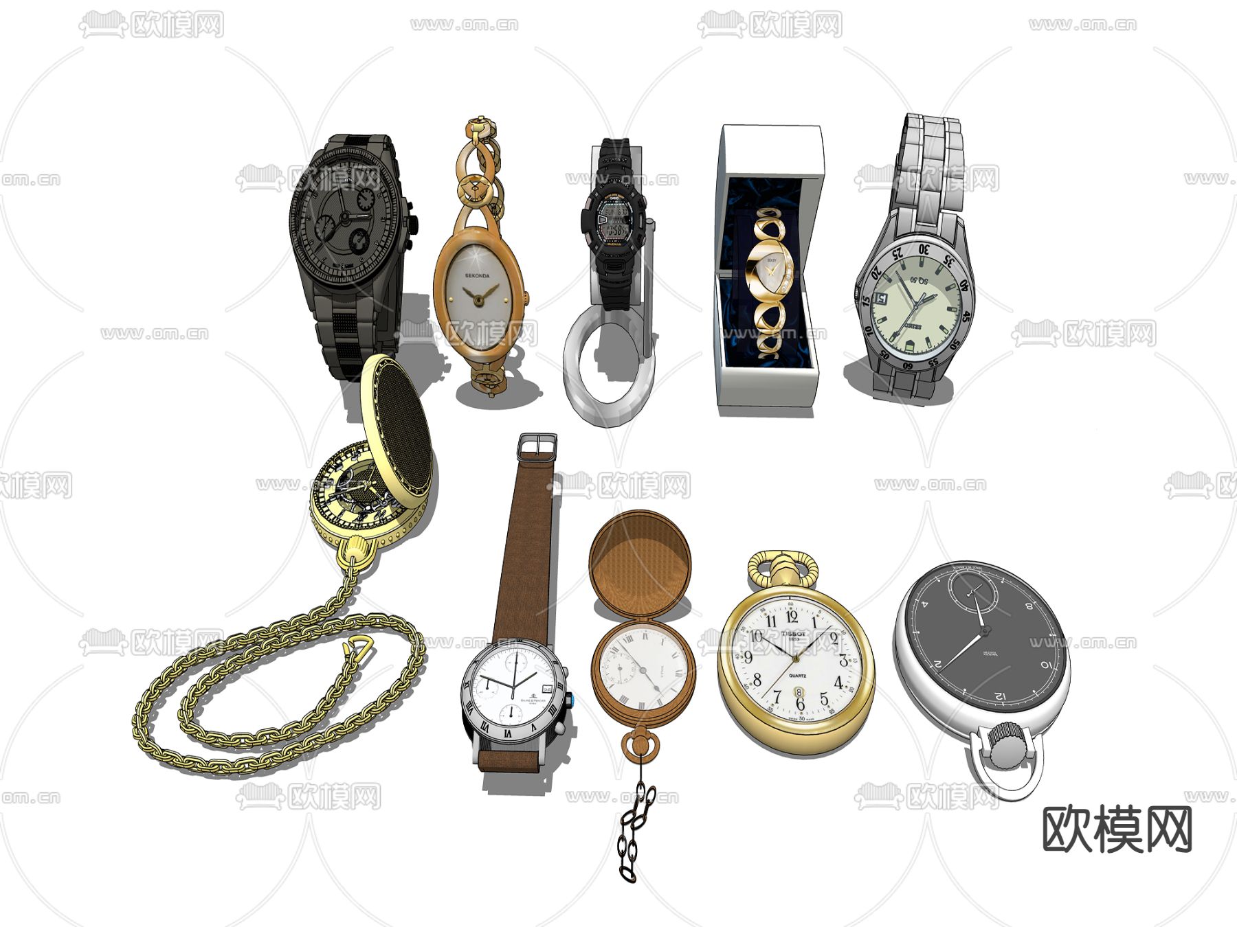 怀表手表su模型下载（渲染图1）