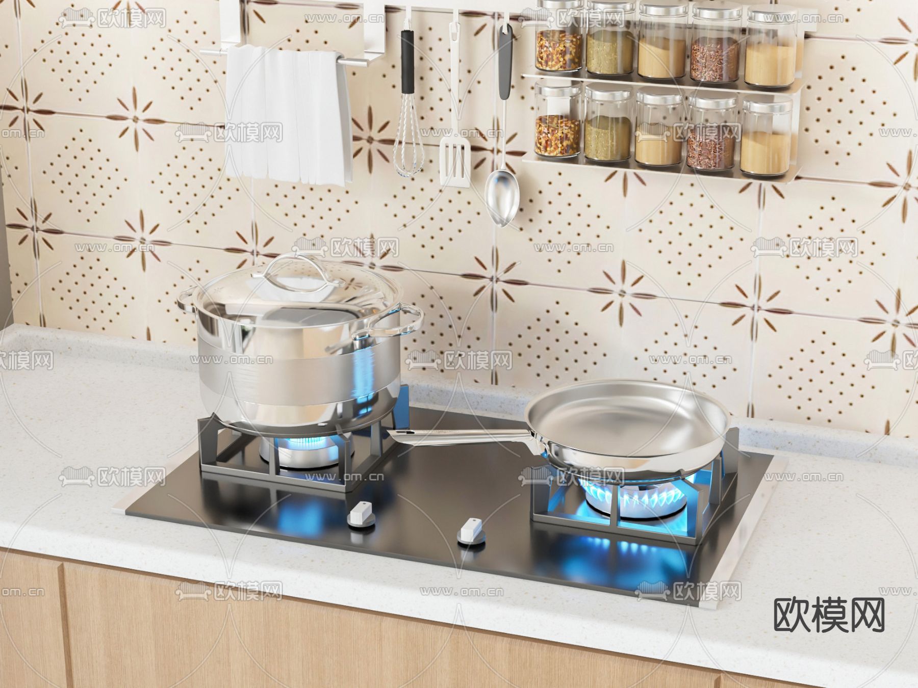 灶台 燃气灶3d模型下载