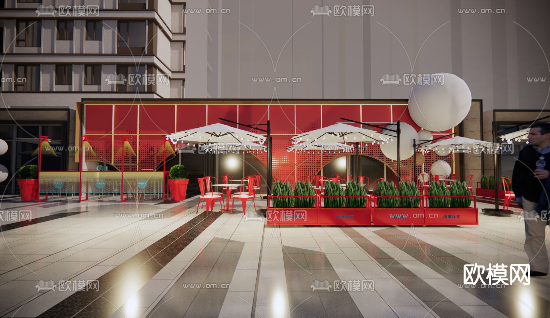 商业景观 商业街su模型