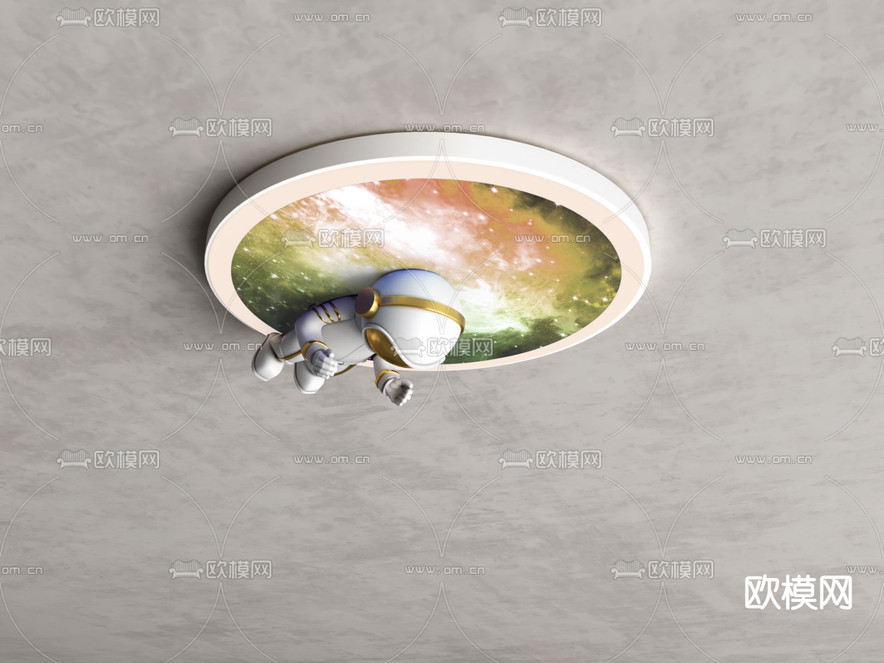 星空吸顶灯 卡通吸顶灯 儿童房吸顶灯3d模型下载（渲染图2）