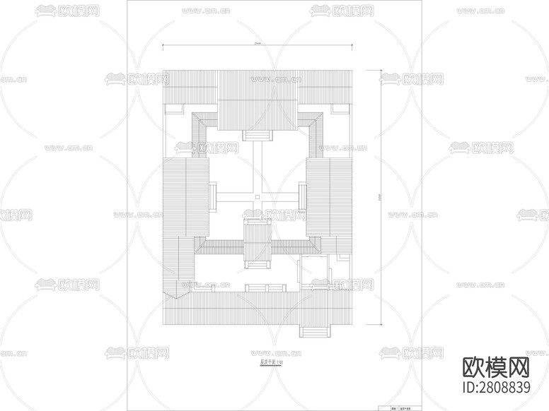 古建筑農(nóng)村自建房中式別墅cad施工圖下載(渲染圖2)