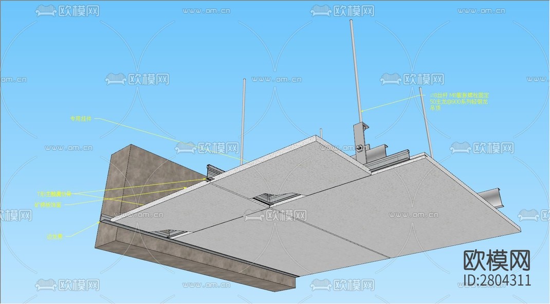 顶面节点图cad节点图-免费3dmax模型库-欧模网