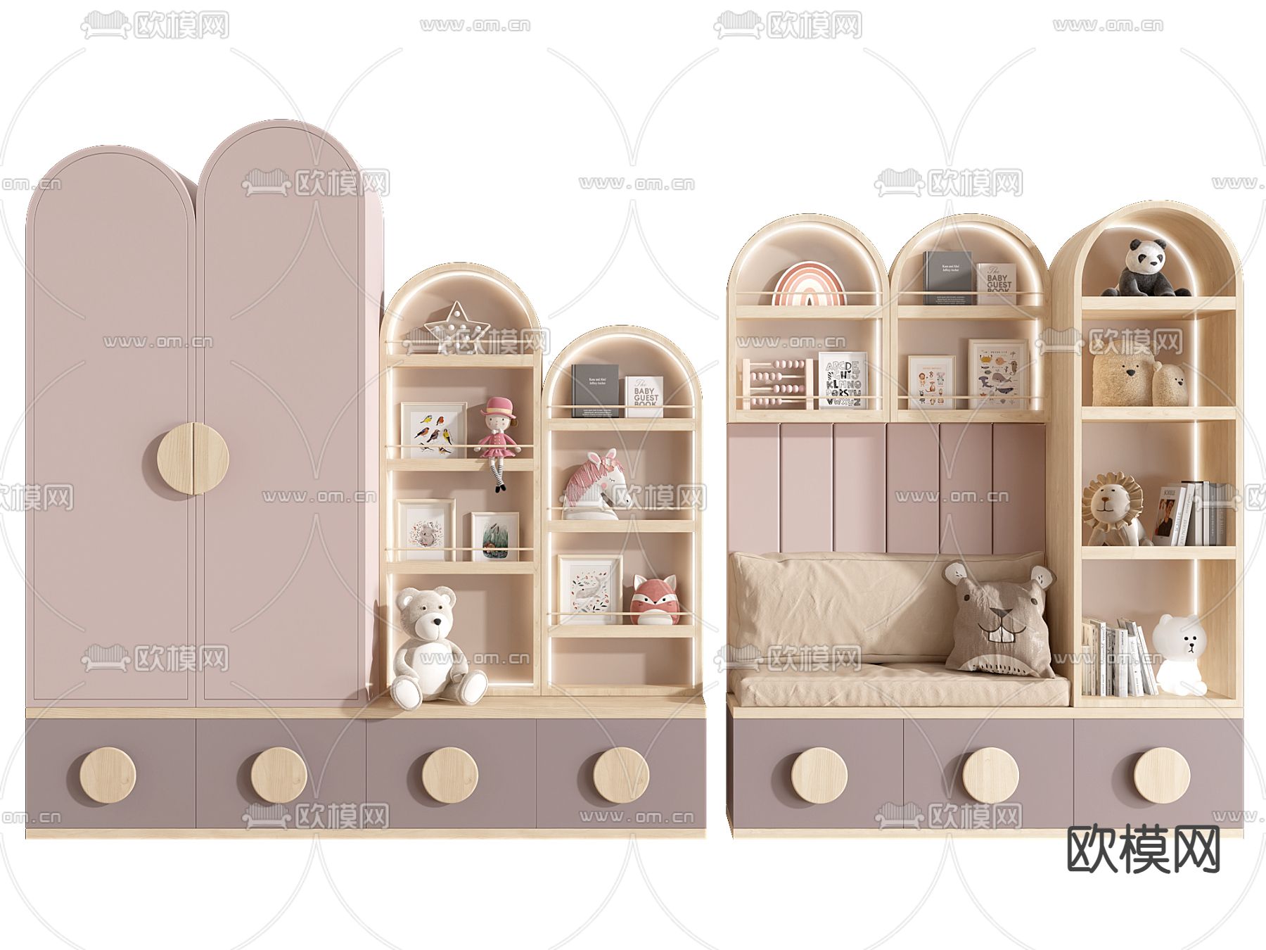 儿童书柜3d模型下载