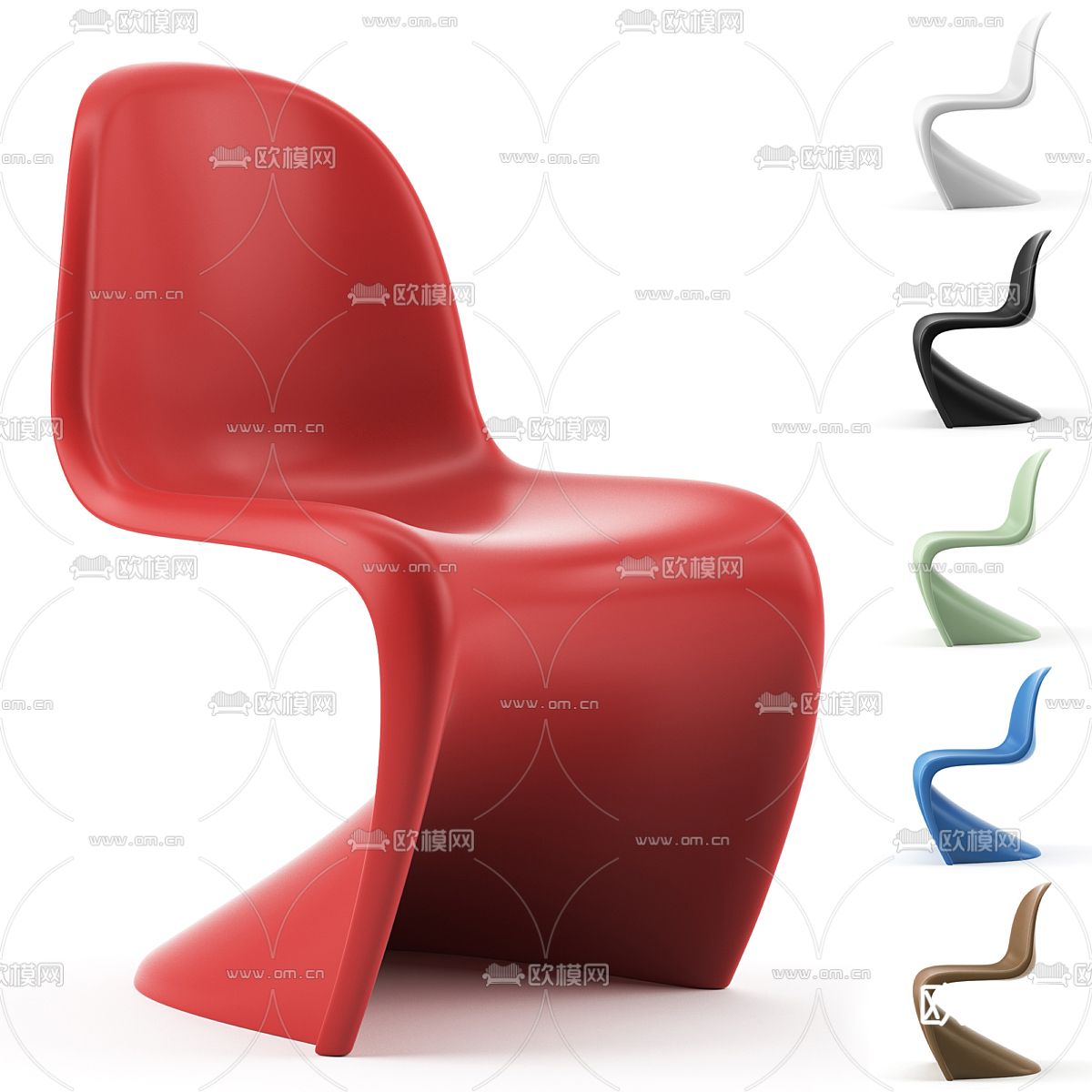 Panton椅子 潘东椅 美人椅3d模型下载