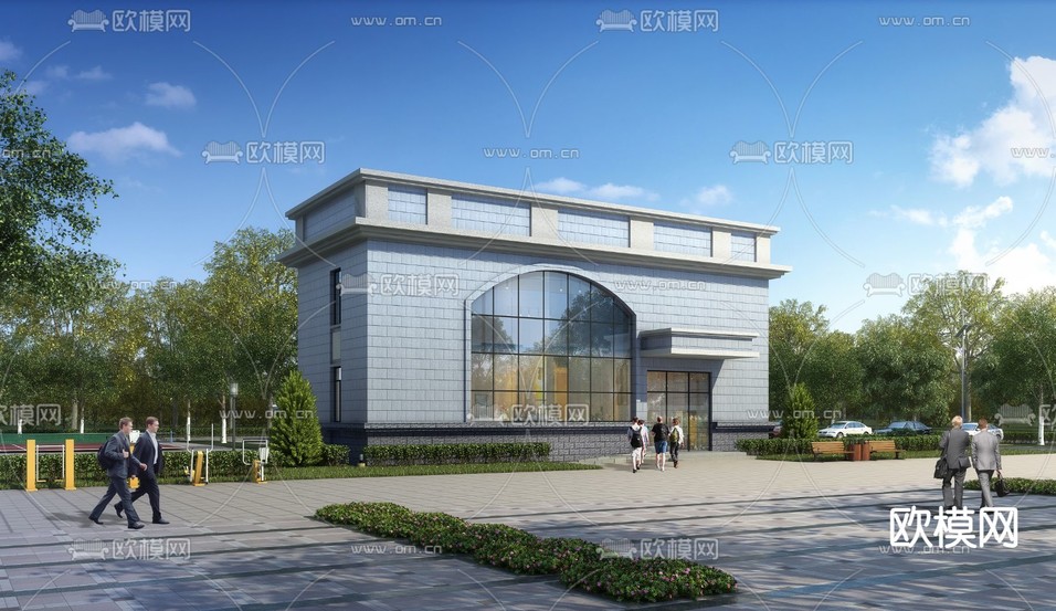 商业区鸟瞰3d模型下载(渲染图2)