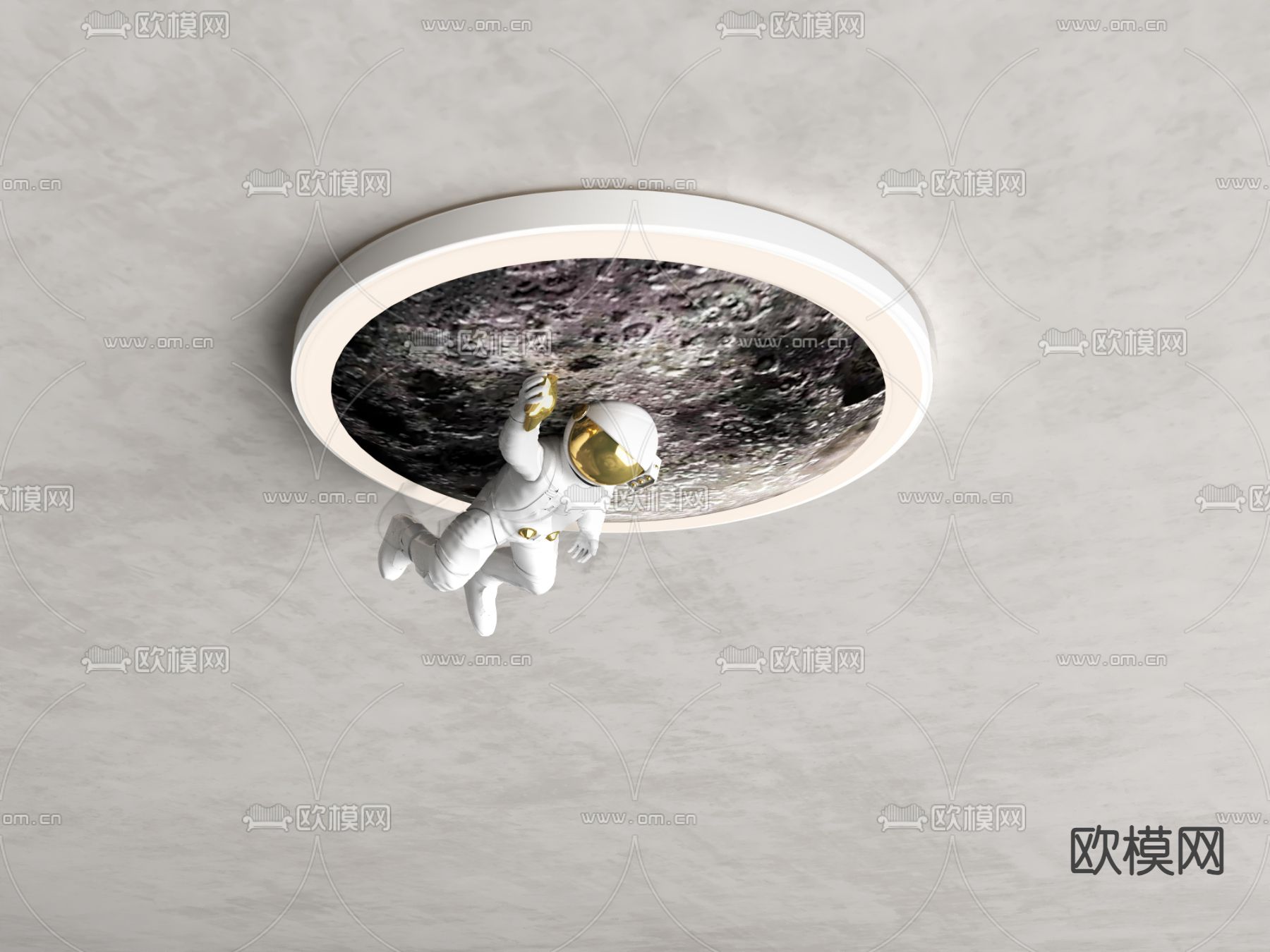 星空吸顶灯 卡通吸顶灯 儿童房吸顶灯3d模型下载（渲染图4）