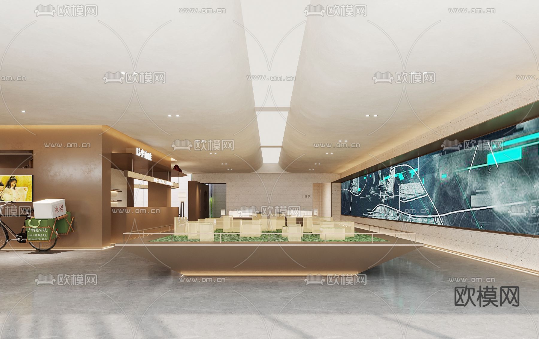 售楼处 洽谈区3d模型下载（渲染图2）