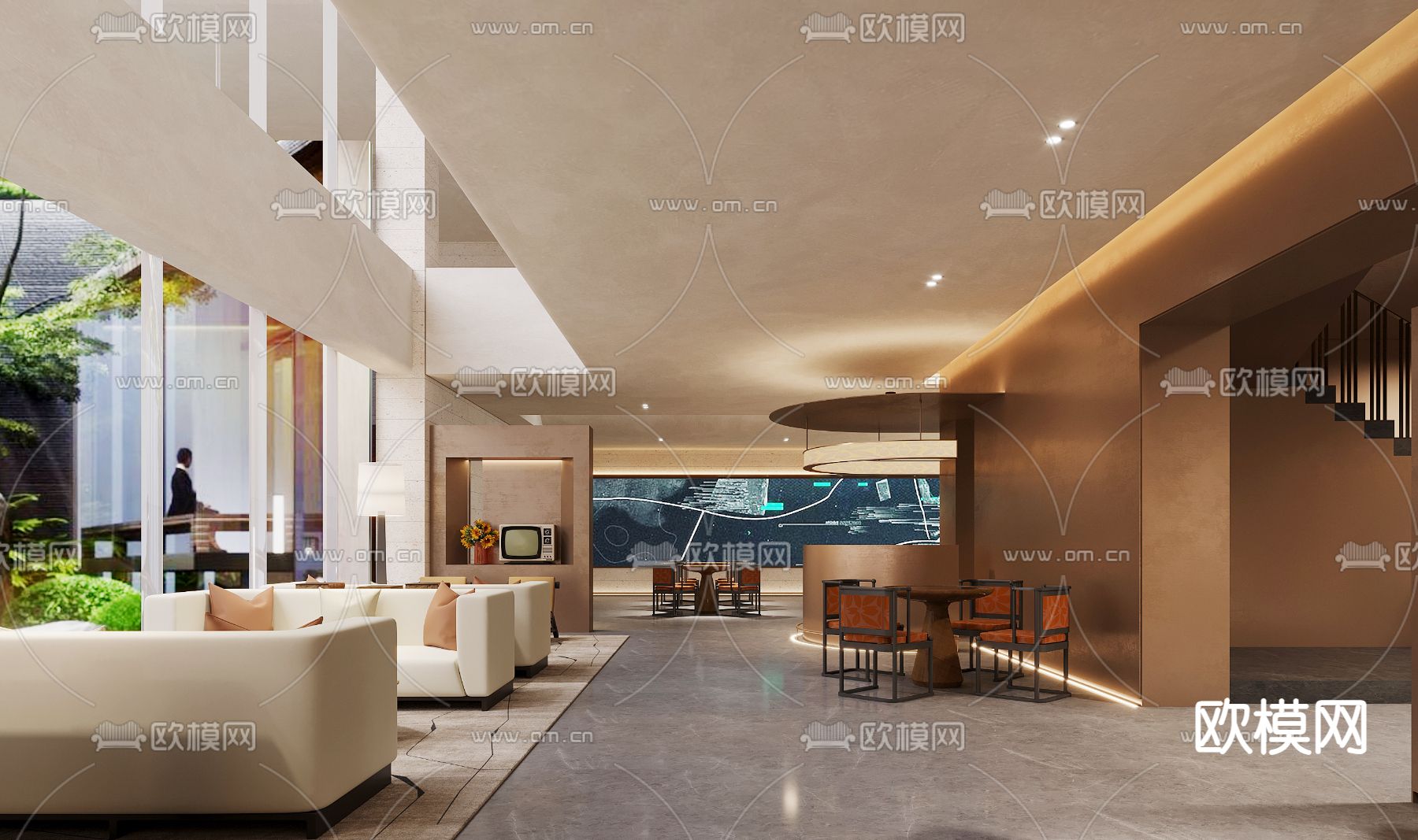 售楼处 洽谈区3d模型下载（渲染图1）