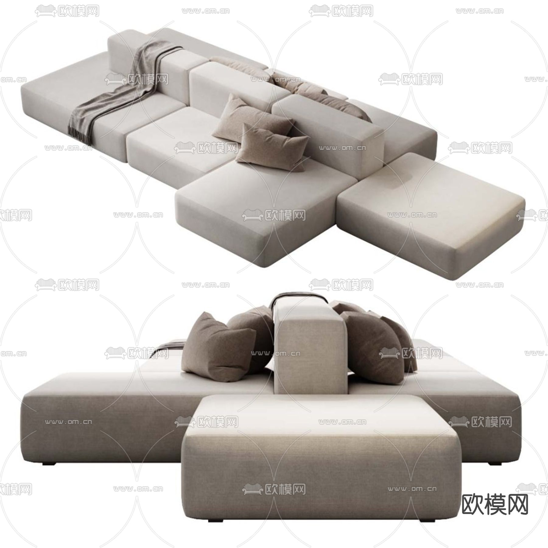 modular 模块沙发 拼接沙发3d模型下载（渲染图3）