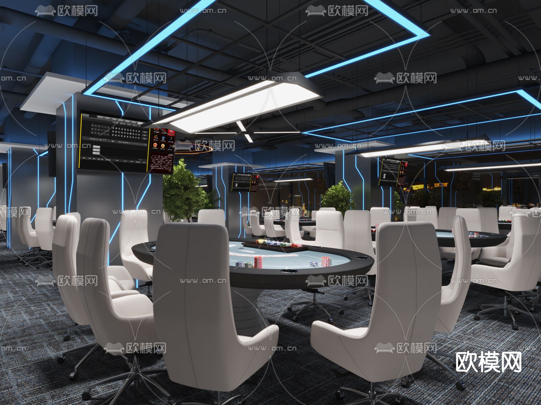 赌场 娱乐城3d模型下载（渲染图2）