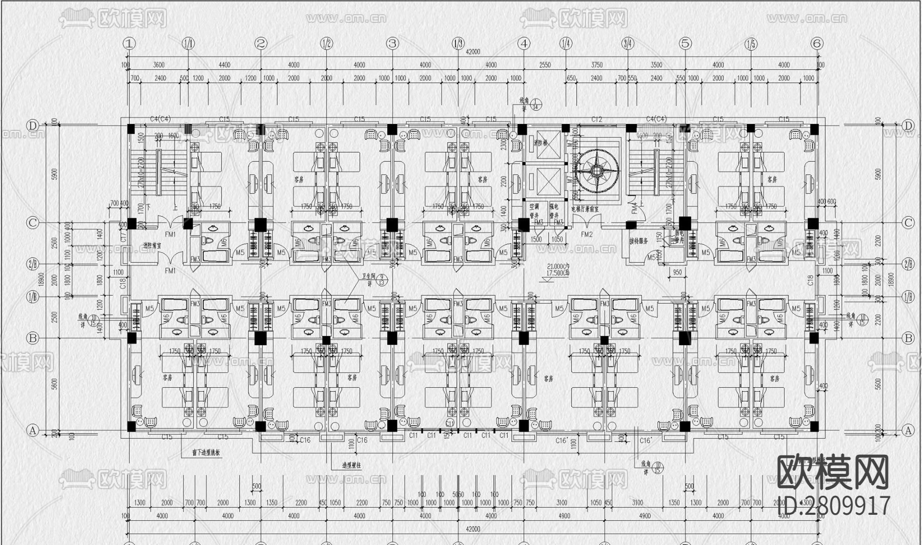 酒店cad施工图下载（渲染图4）