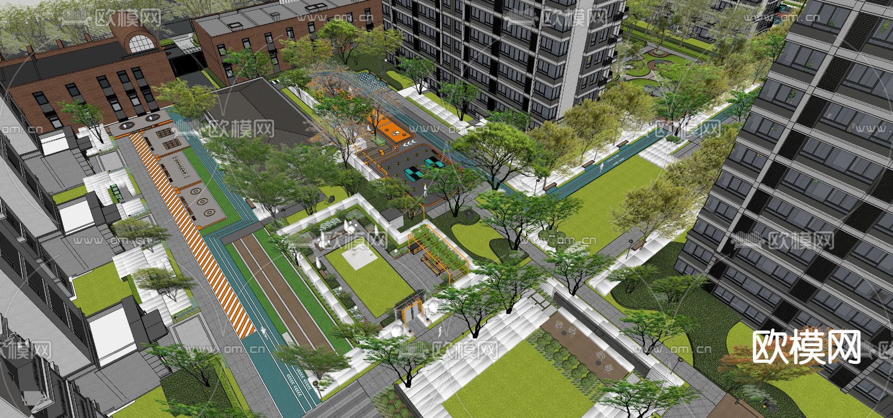 住宅景观 五感花园su模型