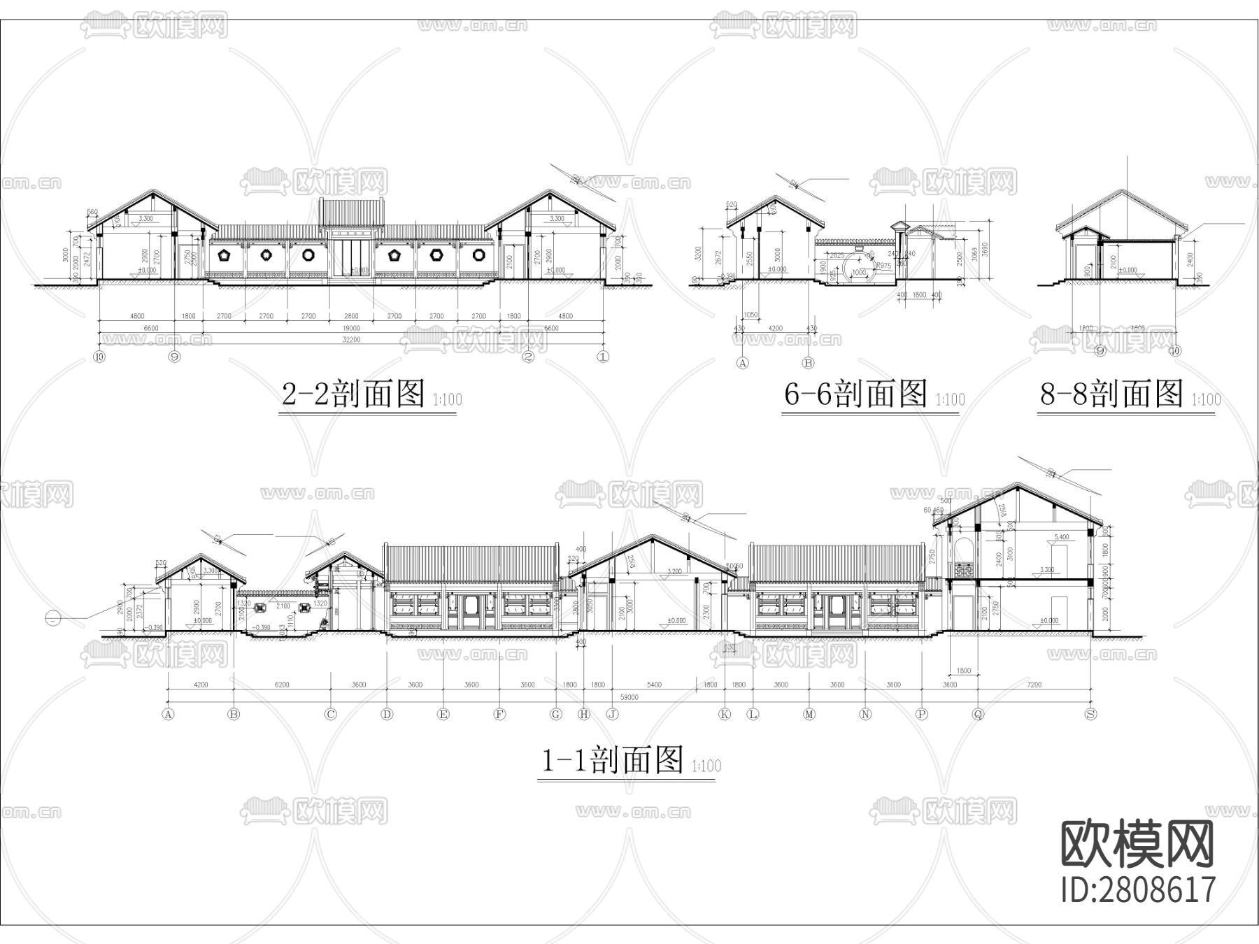 北京四合院精品古建筑cad施工图下载（渲染图3）