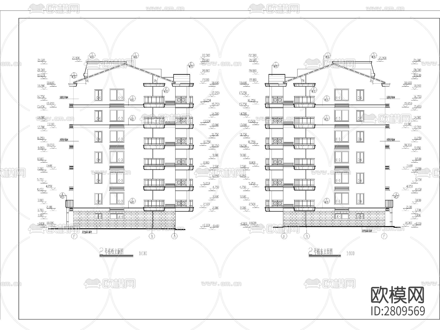 高层住宅建筑cad施工图下载（渲染图6）