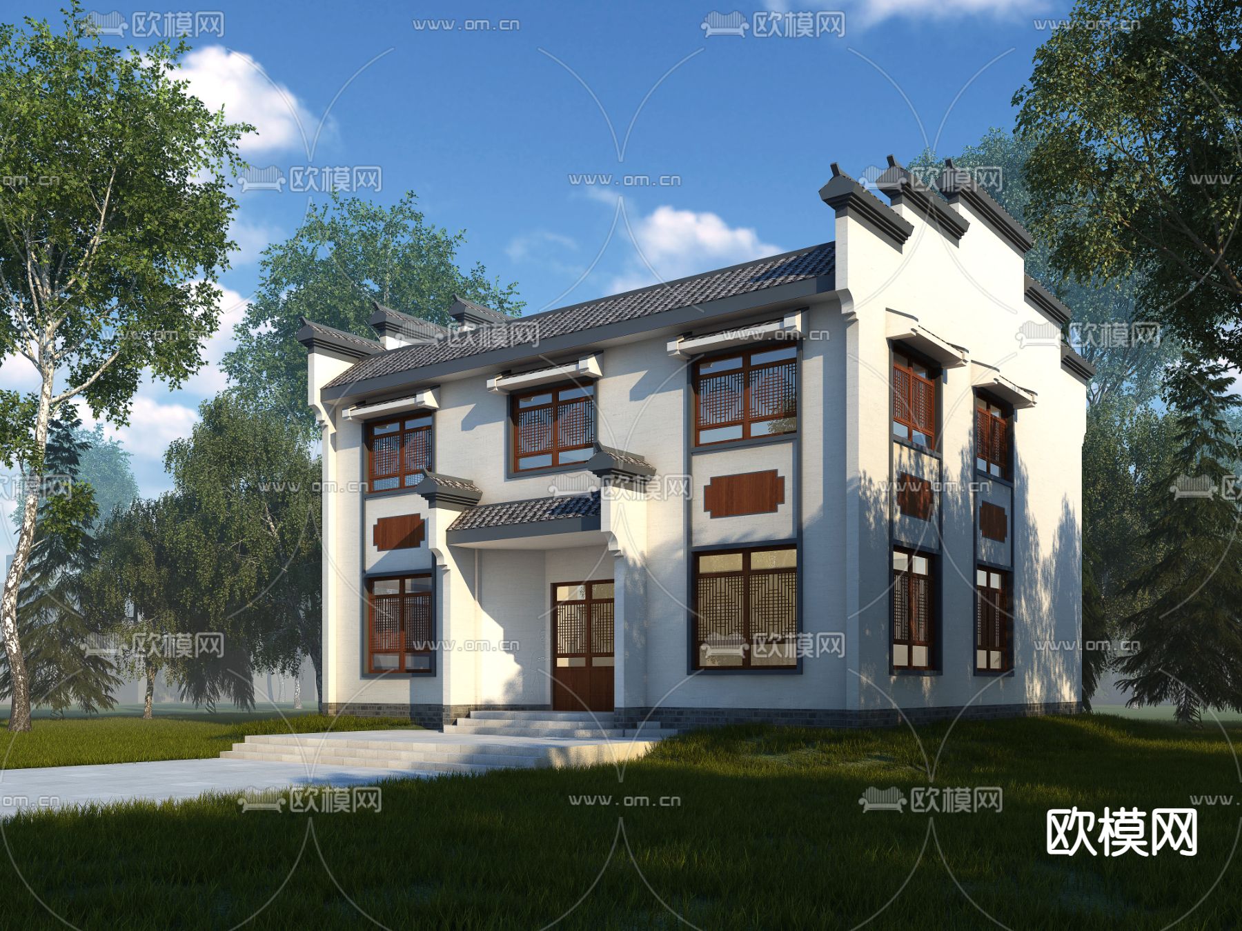 徽派活动中心3d模型下载