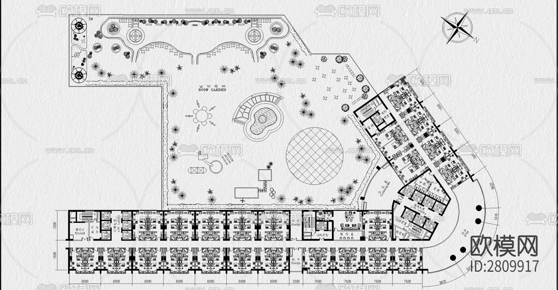 酒店cad施工图下载（渲染图8）