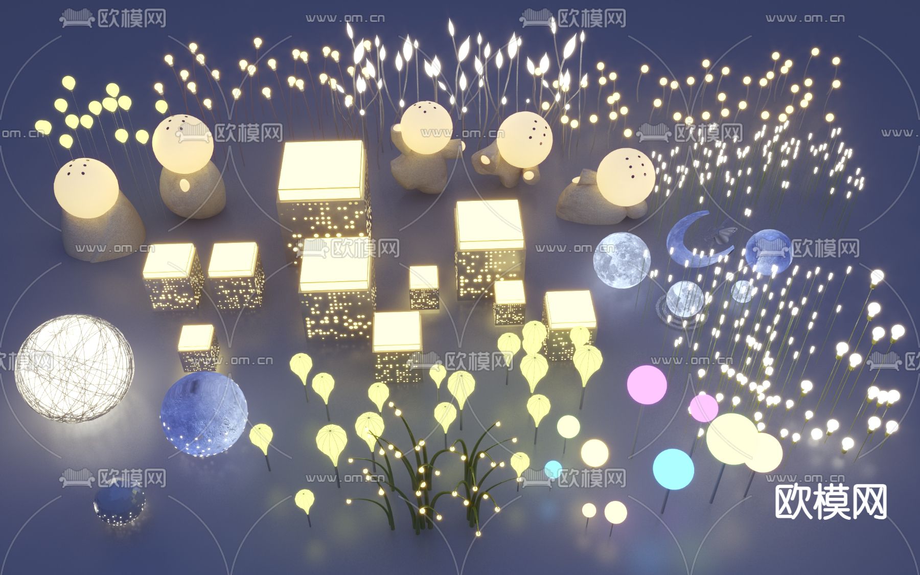 景观灯 户外灯 草坪灯 艺术灯 月球灯3d模型下载