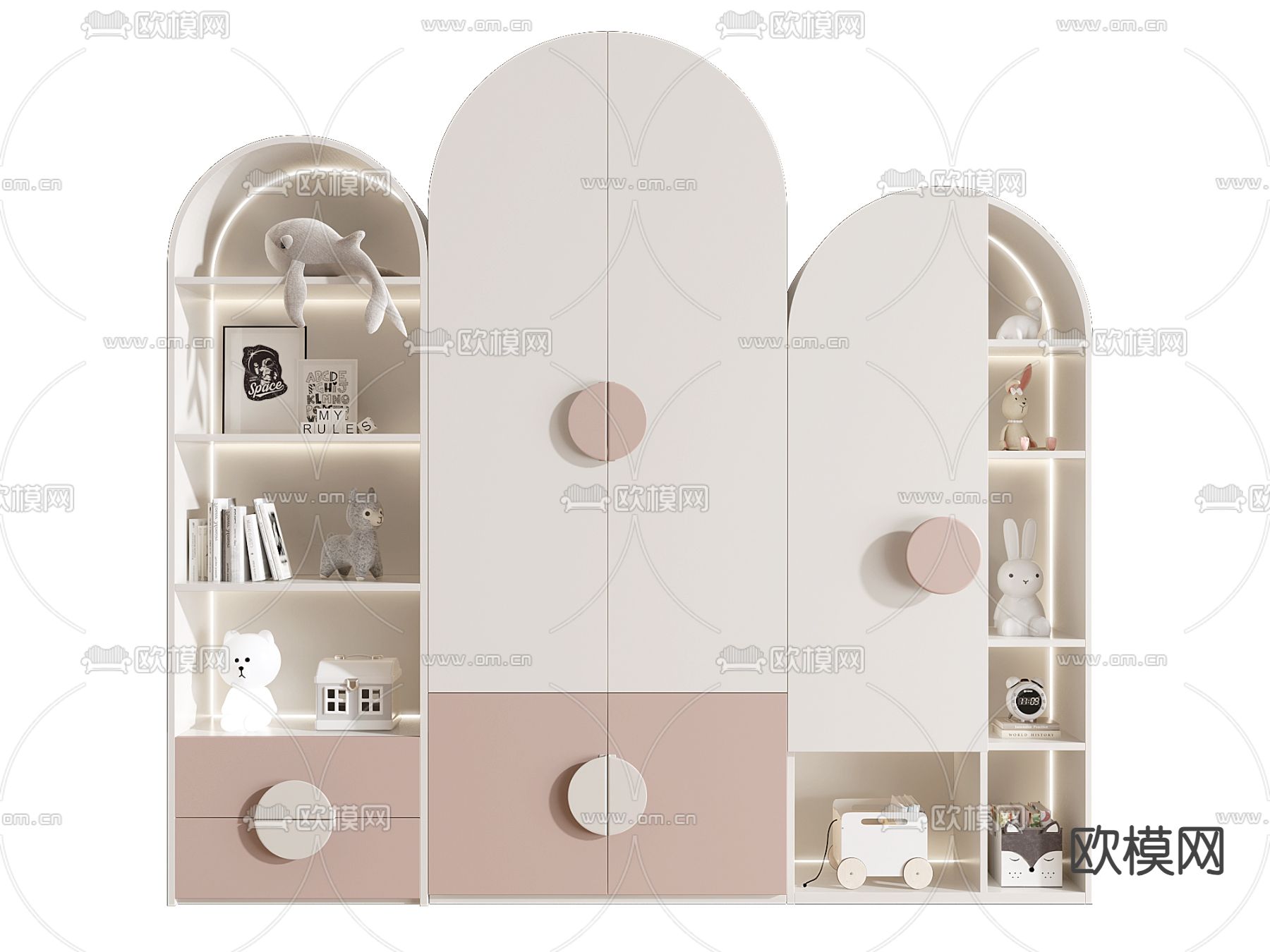 儿童衣柜 收纳柜3d模型下载
