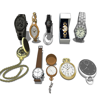  怀表手表su模型 