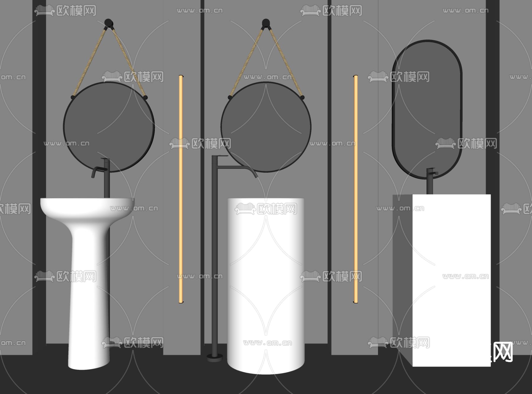 洗手盆 洗手台su模型下载（渲染图2）
