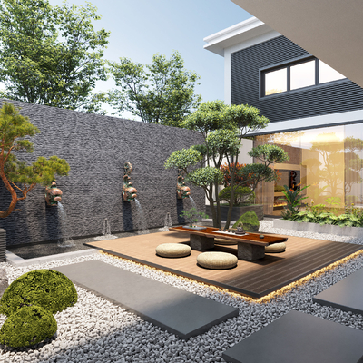  庭院景观su模型 